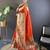 orange woven design zari paithani saree