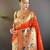 orange woven design zari paithani saree