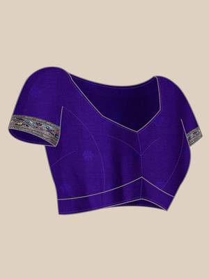 blue woven design zari paithani saree 5