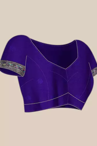blue woven design zari paithani saree