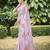 pink floral printed satin saree