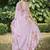 pink floral printed satin saree