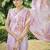 pink floral printed satin saree