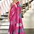 magenta floral pure cotton designer saree