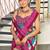 magenta floral pure cotton designer saree