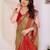 multicolor ethnic motifs pure chiffon fusion saree