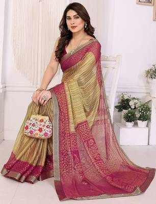 multicolor ethnic motifs pure chiffon saree 1