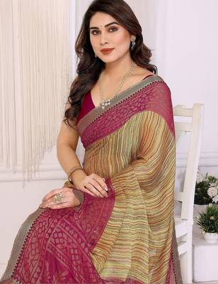 multicolor ethnic motifs pure chiffon saree 2