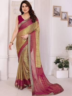 multicolor ethnic motifs pure chiffon saree 3
