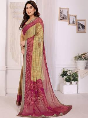 multicolor ethnic motifs pure chiffon saree 5