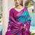 blue woven design zari silk blend pochampally saree