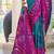 blue woven design zari silk blend pochampally saree