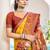 yellow woven design zari silk blend pochampally saree