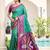 teal woven design zari silk blend pochampally saree
