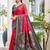 red woven design zari silk blend pochampally saree