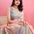 peach printed pure cotton banarasi saree