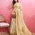 yellow woven design pure cotton banarasi saree