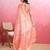 peach ombre pure cotton designer banarasi saree