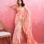 peach ombre pure cotton designer banarasi saree