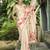 cream floral printed saree with tassels
