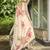cream floral printed saree with tassels