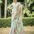 sea_green floral satin banarasi saree