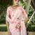 peach floral printed saree