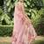 peach women floral printed satin saree with blouse piece