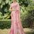 peach women floral printed satin saree with blouse piece
