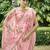 peach women floral printed satin saree with blouse piece