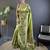 green woven design zari paithani saree with unstitched blouse piece