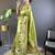 green woven design zari paithani saree with unstitched blouse piece