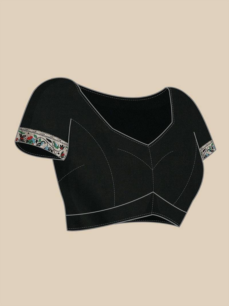 black woven design zari paithani saree