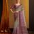 brown floral zari saree