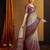 brown floral zari saree