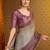 brown floral zari saree