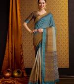 sea_green floral saree