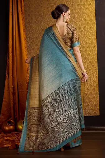 sea_green floral saree