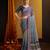 grey floral printed saree