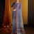 grey floral printed saree
