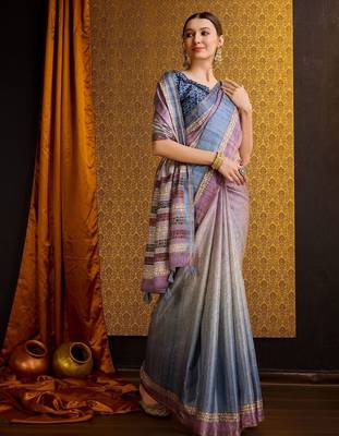 grey floral printed saree 4