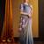 grey floral printed saree