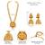 gold-plated stone-studded & beaded jewellery set