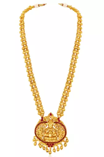 gold-plated stone-studded & beaded jewellery set