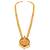 gold-plated stone-studded & beaded jewellery set