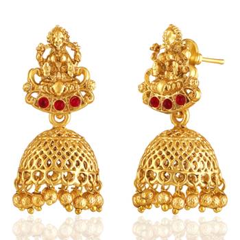 gold-plated stone-studded & beaded jewellery set 5