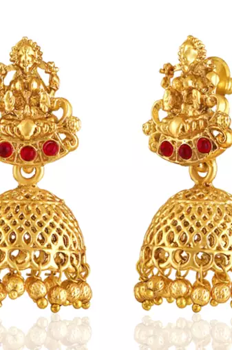 gold-plated stone-studded & beaded jewellery set
