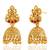 gold-plated stone-studded & beaded jewellery set