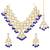 gold plated cz crystal stone studded & beaded jewellery set