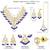 gold plated cz crystal stone studded & beaded jewellery set